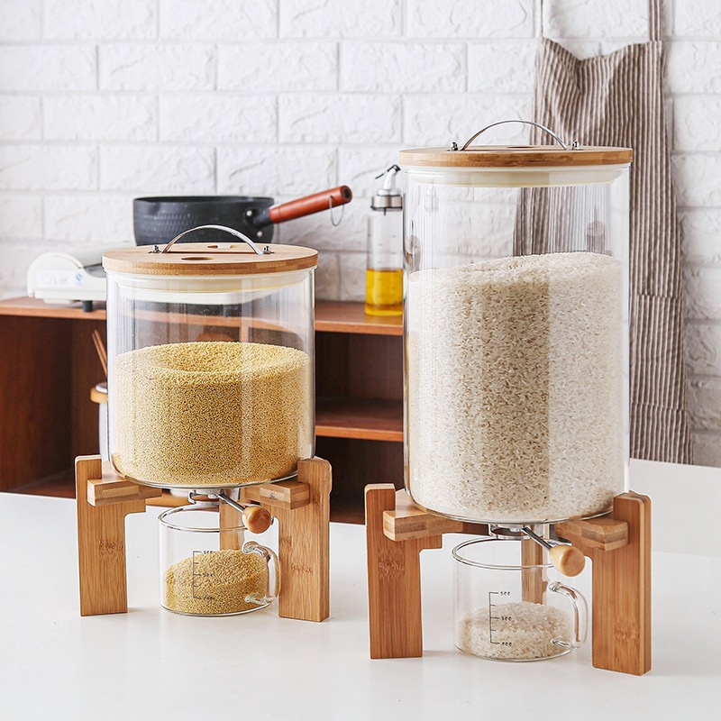 Food Storage Glass Containers Large - 대형 고붕규산 유리 수제 주방 쌀