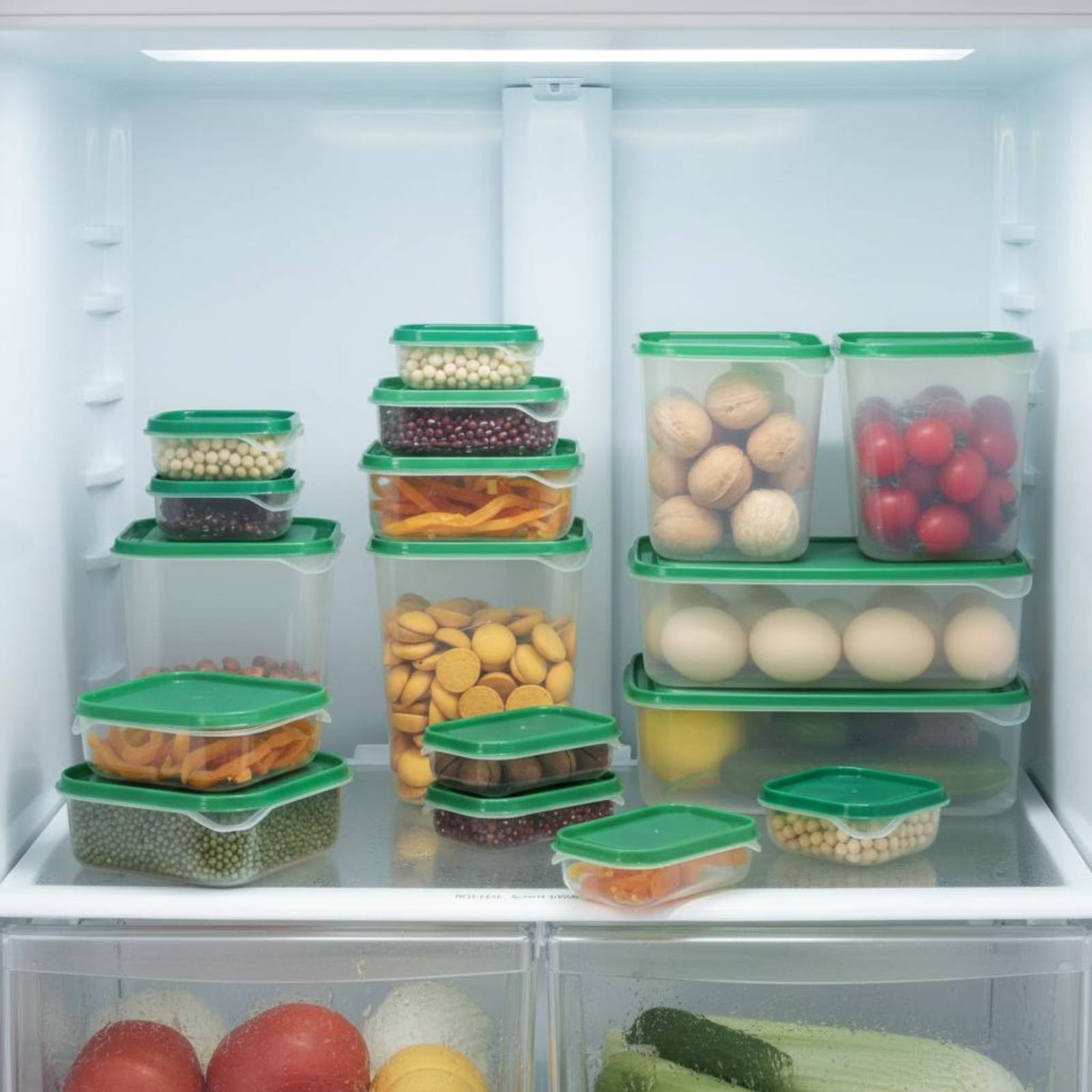 Food Storage Lid - 17개 냉장고 보관함 세트, 새지 않는