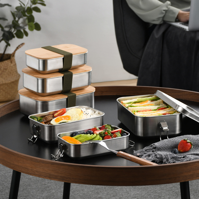 Food Storage Containers Tupperware - 스테인레스 스틸 도시락 상자 일본식 버클
