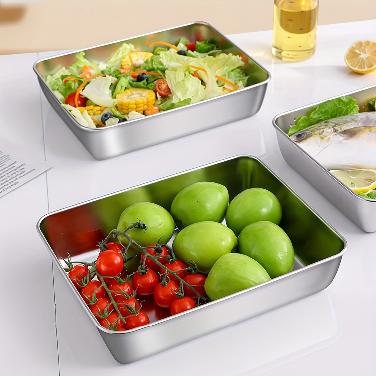 Food Storage Without Pantry - 2피스 스테인리스 스틸 식품 보관 용기
