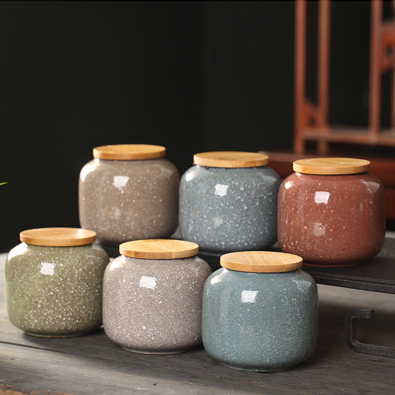 Food Storage Jars With Wooden Lids - 나무 뚜껑 봉인 된 스토리지 박스와