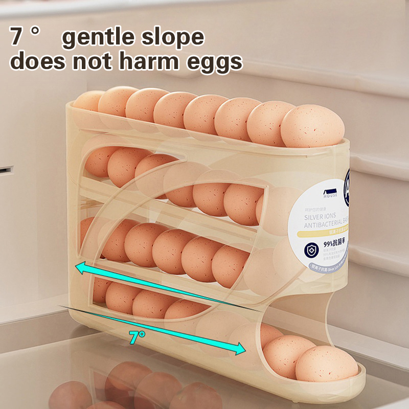 Food Storage Rack For Kitchen - 4단 자동 회전 계란 보관함 냉장고