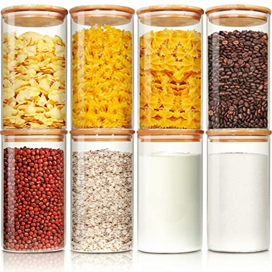 Food Storage Set Glass - 대나무 뚜껑이 있는 유리병 28 fl