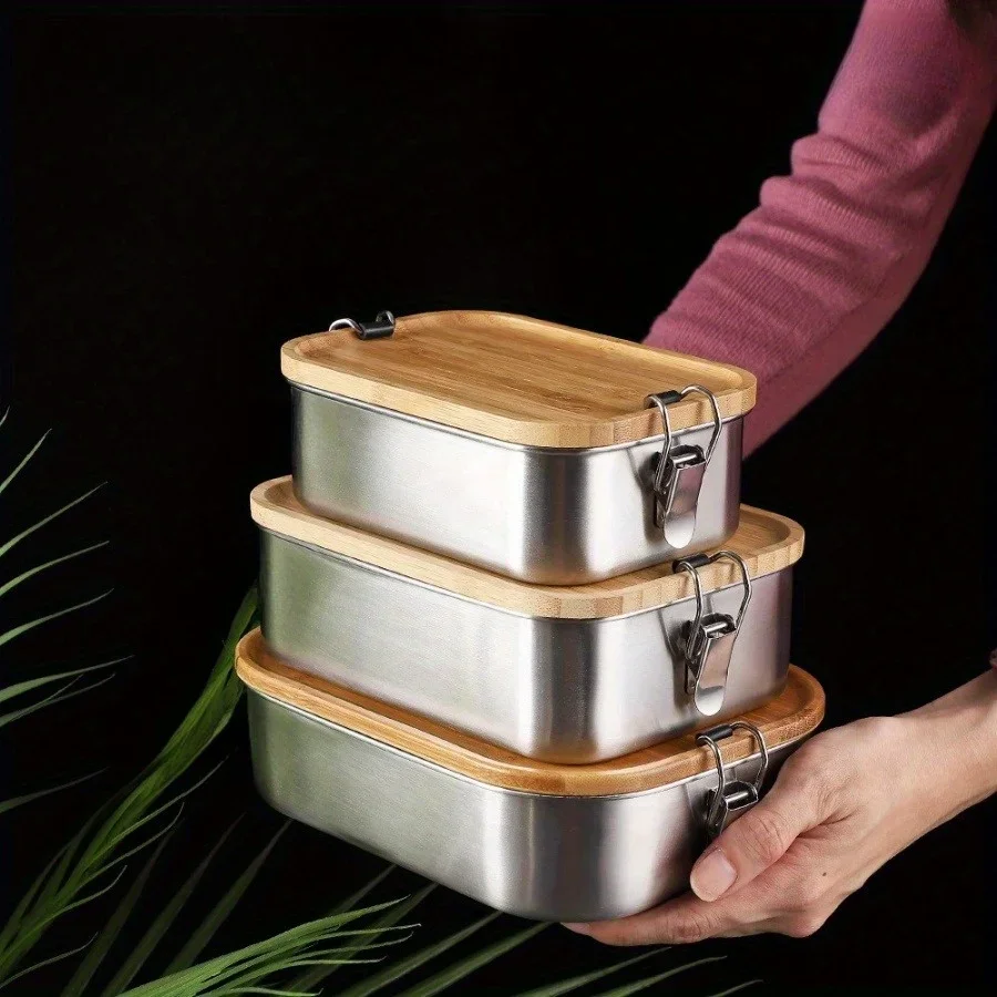 Food Storage Quart - 새로운 304 스테인리스 스틸 대나무 뚜껑