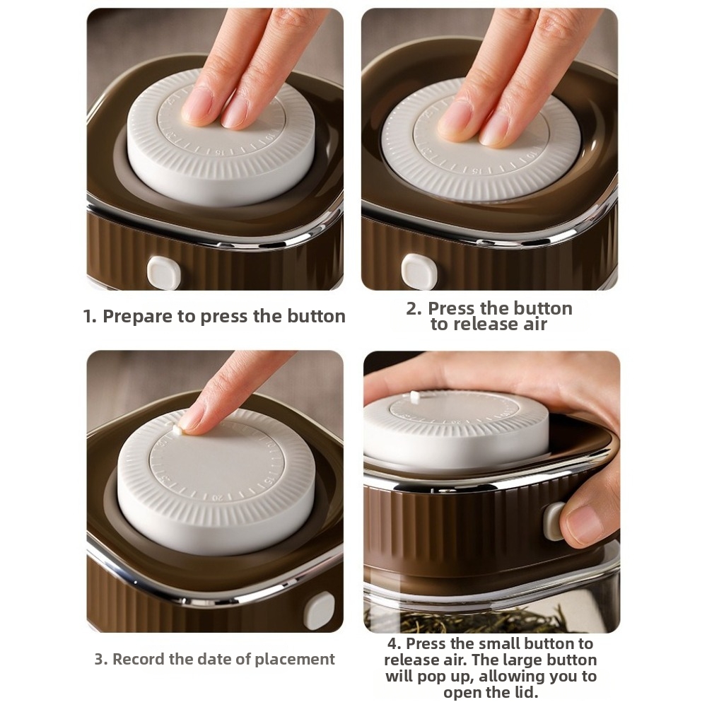 Food Storage Glass Containers Large - 유리 커피콩 용기 날짜 기록 방습