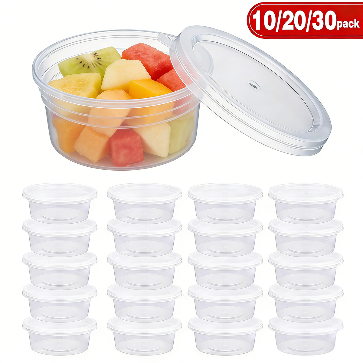 Food Storage Lid - 10/20/40팩 작은 슬라임 용기(뚜껑 포함), 조미료