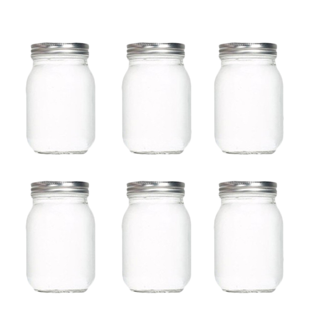 Food Storage Lid - 6Pcs 투명한 둥근 유리병, 식품 저장용