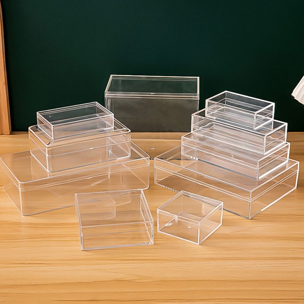 Food Storage Plant - 두꺼운 직사각형 아크릴 보관함, 높은 투명도