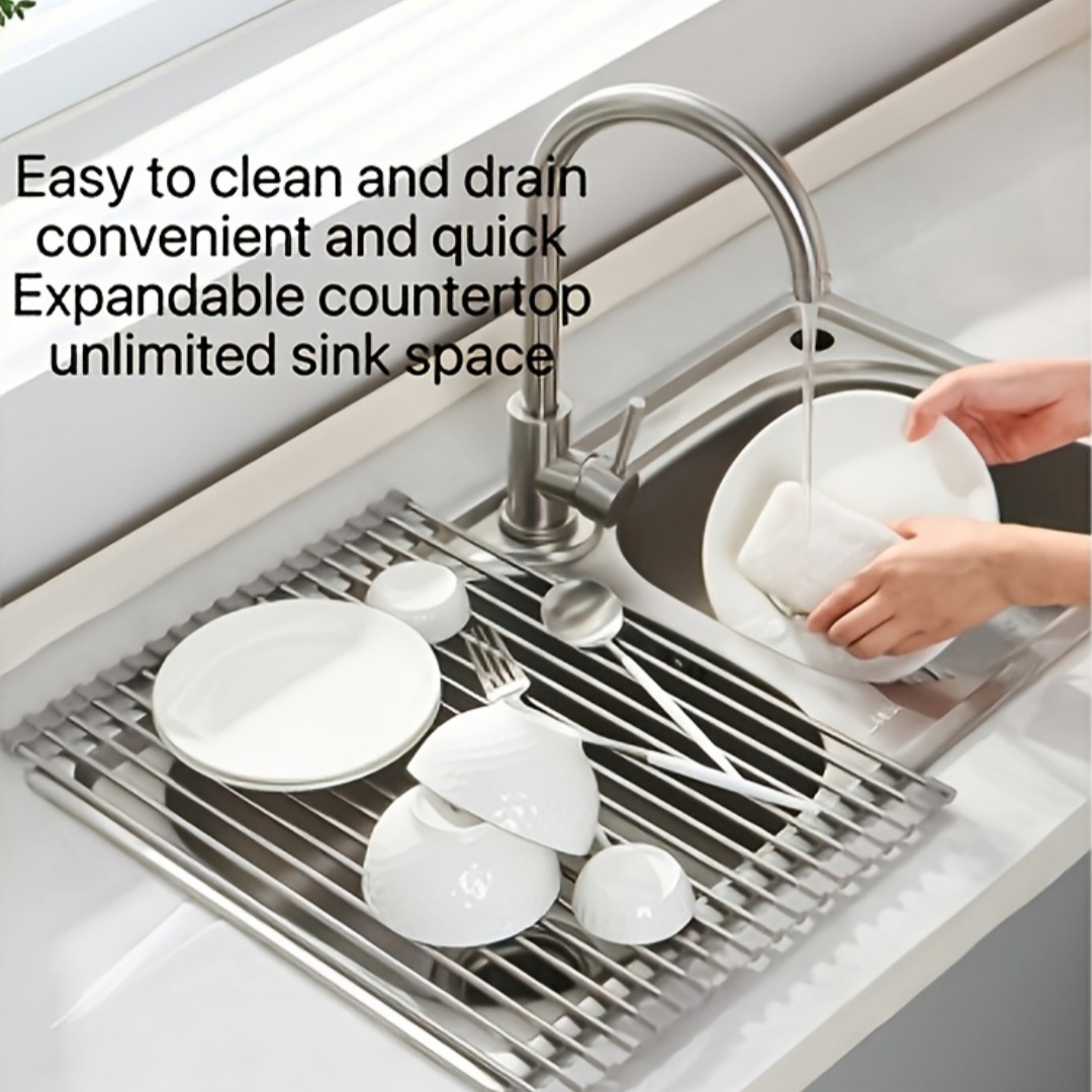 Food Storage Rack For Kitchen - 1PC 접이식 롤 싱크대 배수 선반