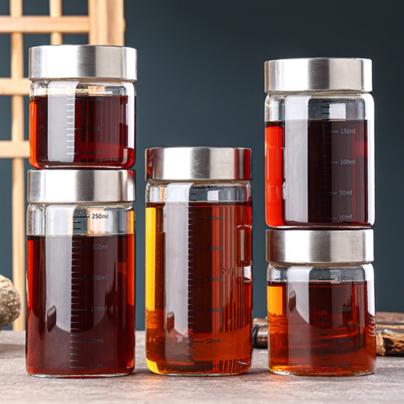 Food Storage Set Glass - 2Pcs 100-500ml 유리 저장 컵 휴대용