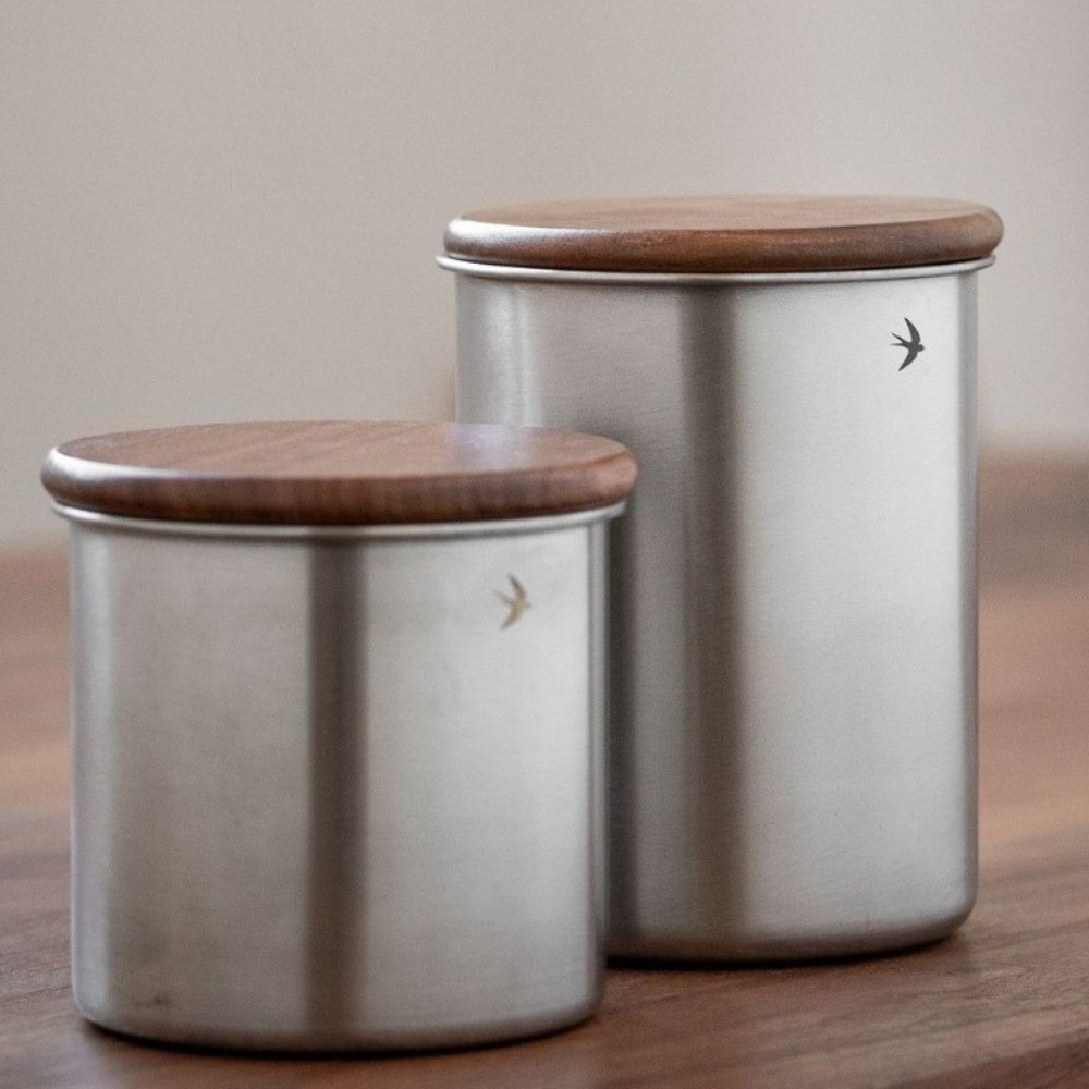 Food Storage Jars With Wooden Lids - 새로운 스테인레스 스틸 말차 항아리 380ml
