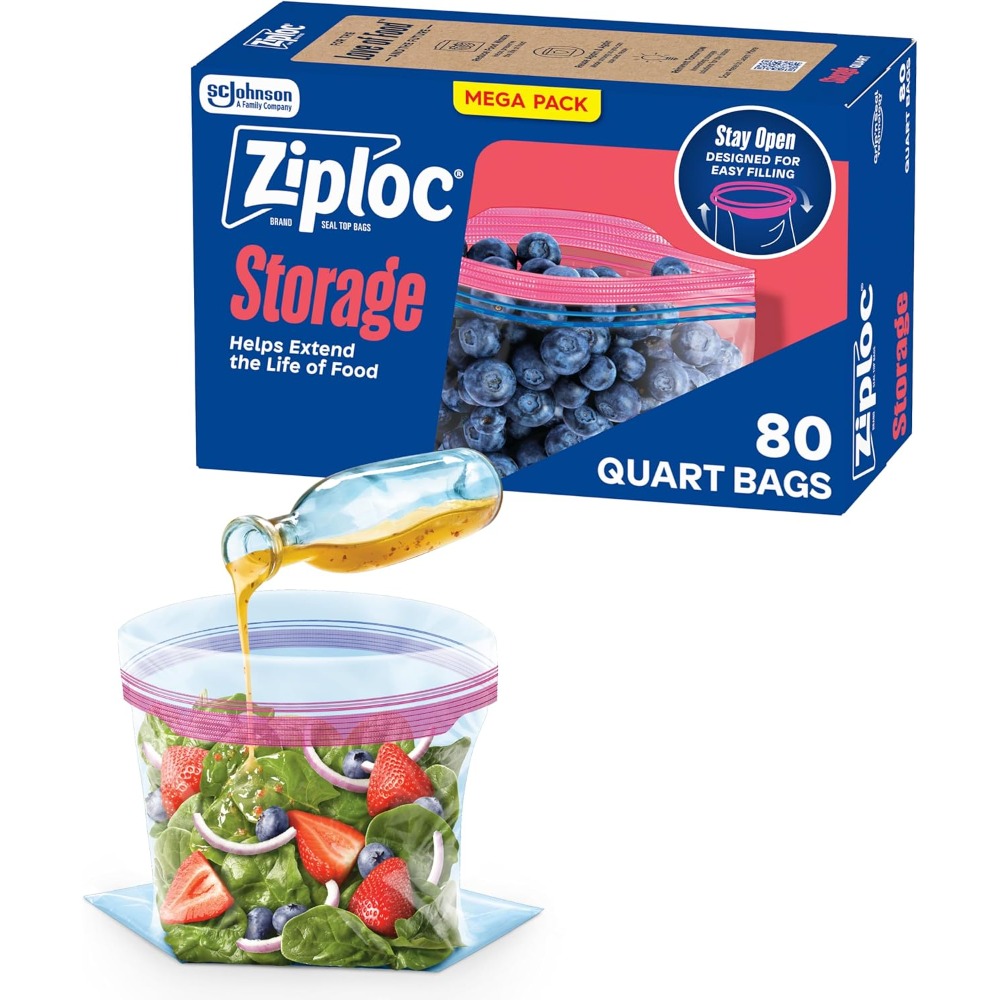 Food Storage Quart - 스탠드업 쿼트 식품 보관 백, 쉽게