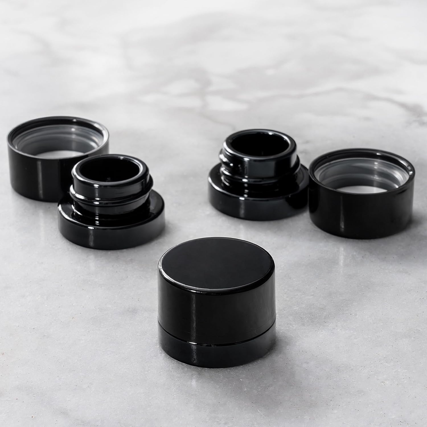 Food Storage Set Glass - 5ml 두꺼운 검은색 유리병, 어린이 보호