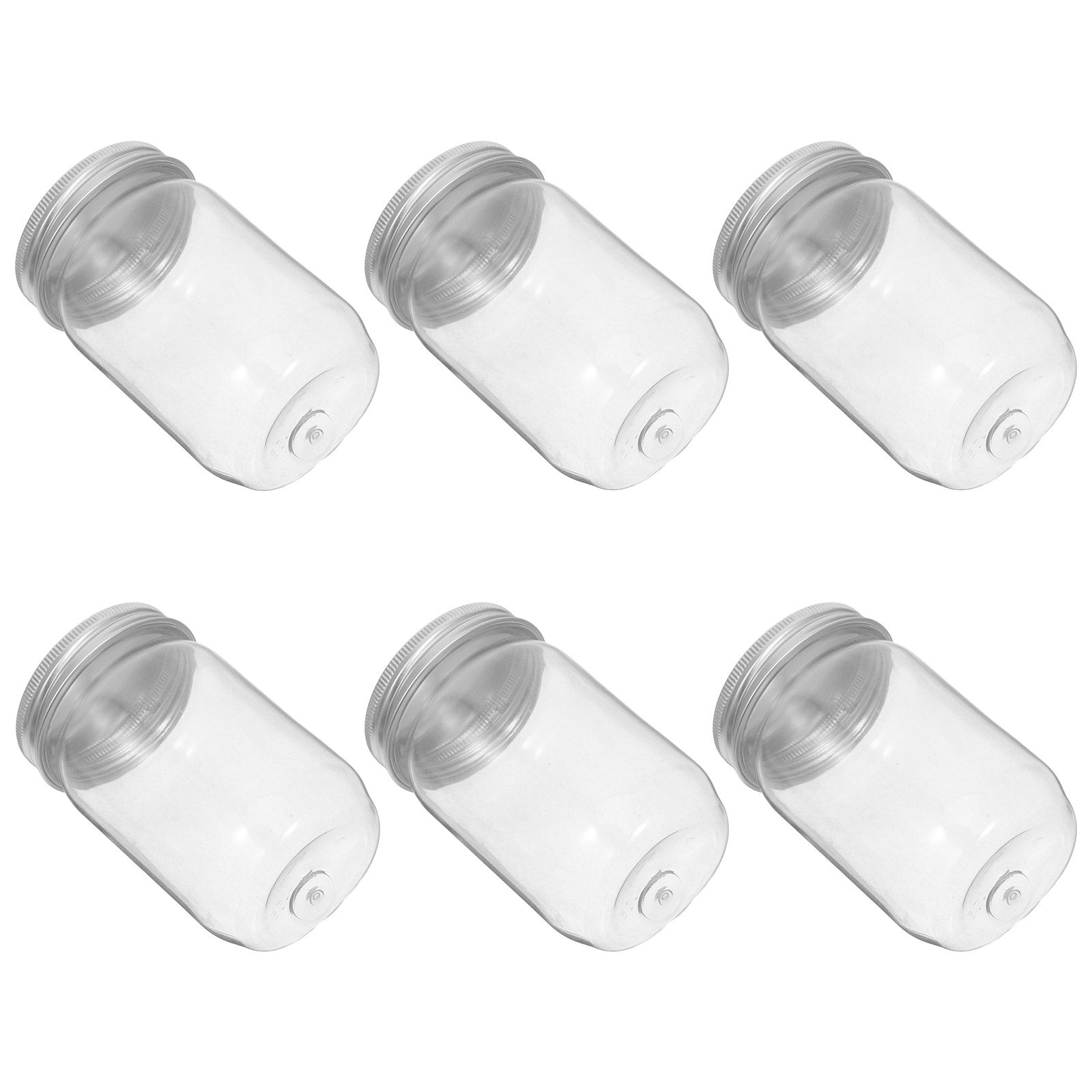 Food Storage Lid - 6Pcs 투명 플라스틱 메이슨 항아리(밀폐 뚜껑