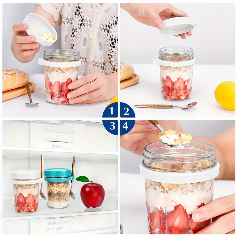 1개/2개 유리 오트밀 컵, 뚜껑과 스푼이 있는 오버나 - Food Storage Set Glass 리뷰 및 가격