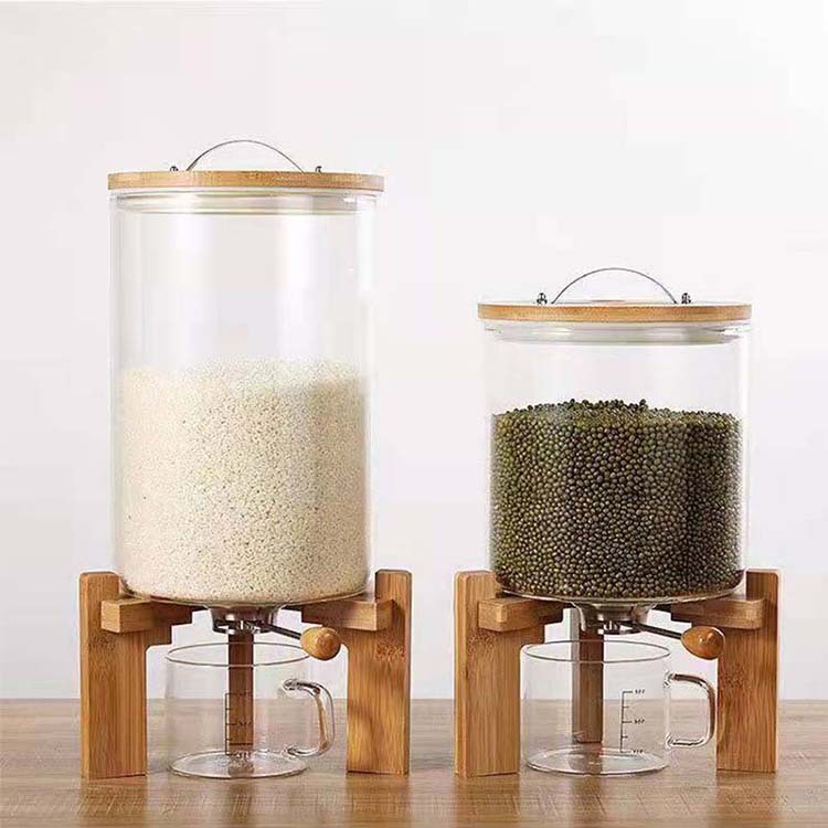 대형 고붕규산 유리 수제 주방 쌀 유리 보관 용기 쌀  - Food Storage Glass Containers Large 리뷰 및 가격