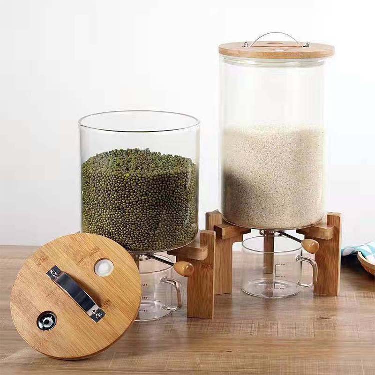 대형 고붕규산 유리 수제 주방 쌀 유리 보관 용기 쌀  - Food Storage Glass Containers Large 리뷰 및 가격