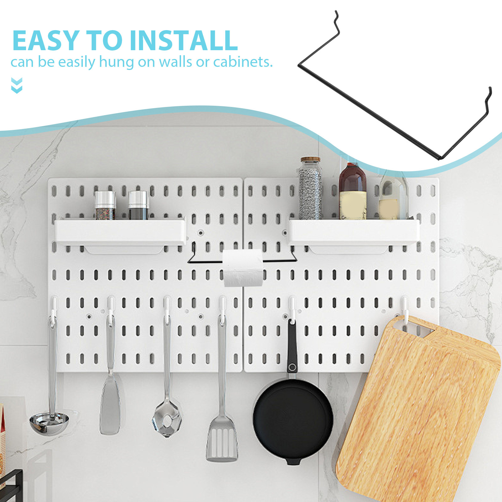 메탈 페그보드 주방 수건 걸이 종이 롤 랙 욕실 수납  - Food Storage Rack For Kitchen 리뷰 및 가격