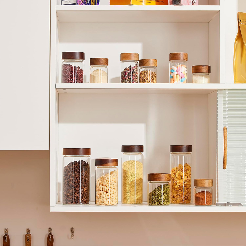유리 식품 저장 용기, 나사형 밀폐 뚜껑 아카시아 나무 - Food Storage Jars With Wooden Lids 리뷰 및 가격