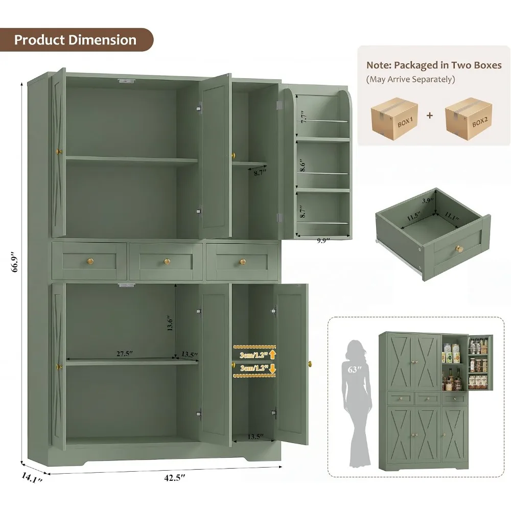 HOSTACK 67인치 팜하우스 주방 팬트리 수납장(서 - Food Storage Without Pantry 리뷰 및 가격
