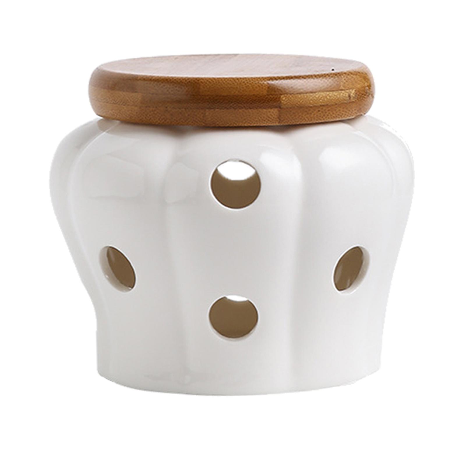 세라믹 마늘 보관함 (나무 뚜껑 포함) 호박 모양 마늘 - Food Storage Jars With Wooden Lids 리뷰 및 가격