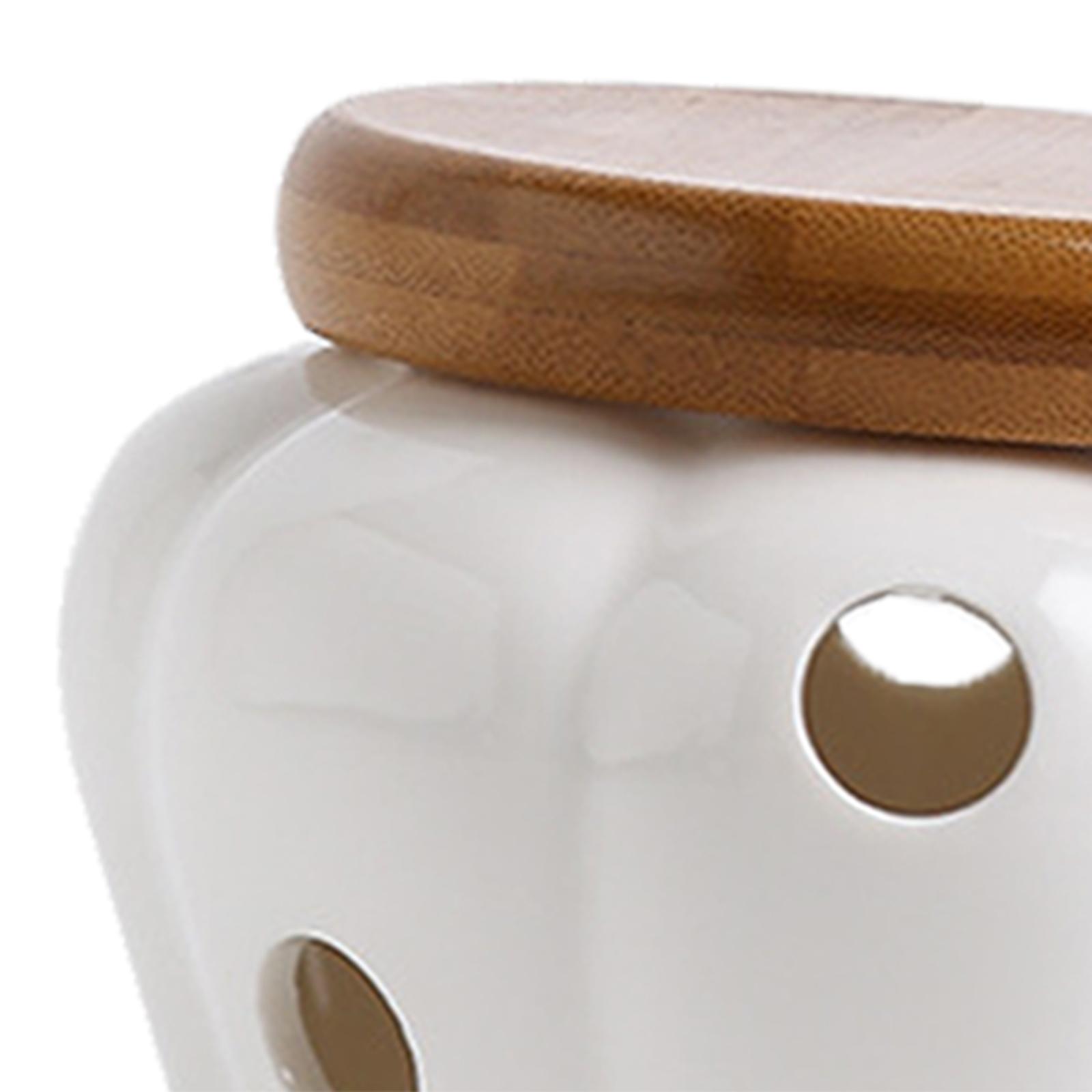 세라믹 마늘 보관함 (나무 뚜껑 포함) 호박 모양 마늘 - Food Storage Jars With Wooden Lids 리뷰 및 가격