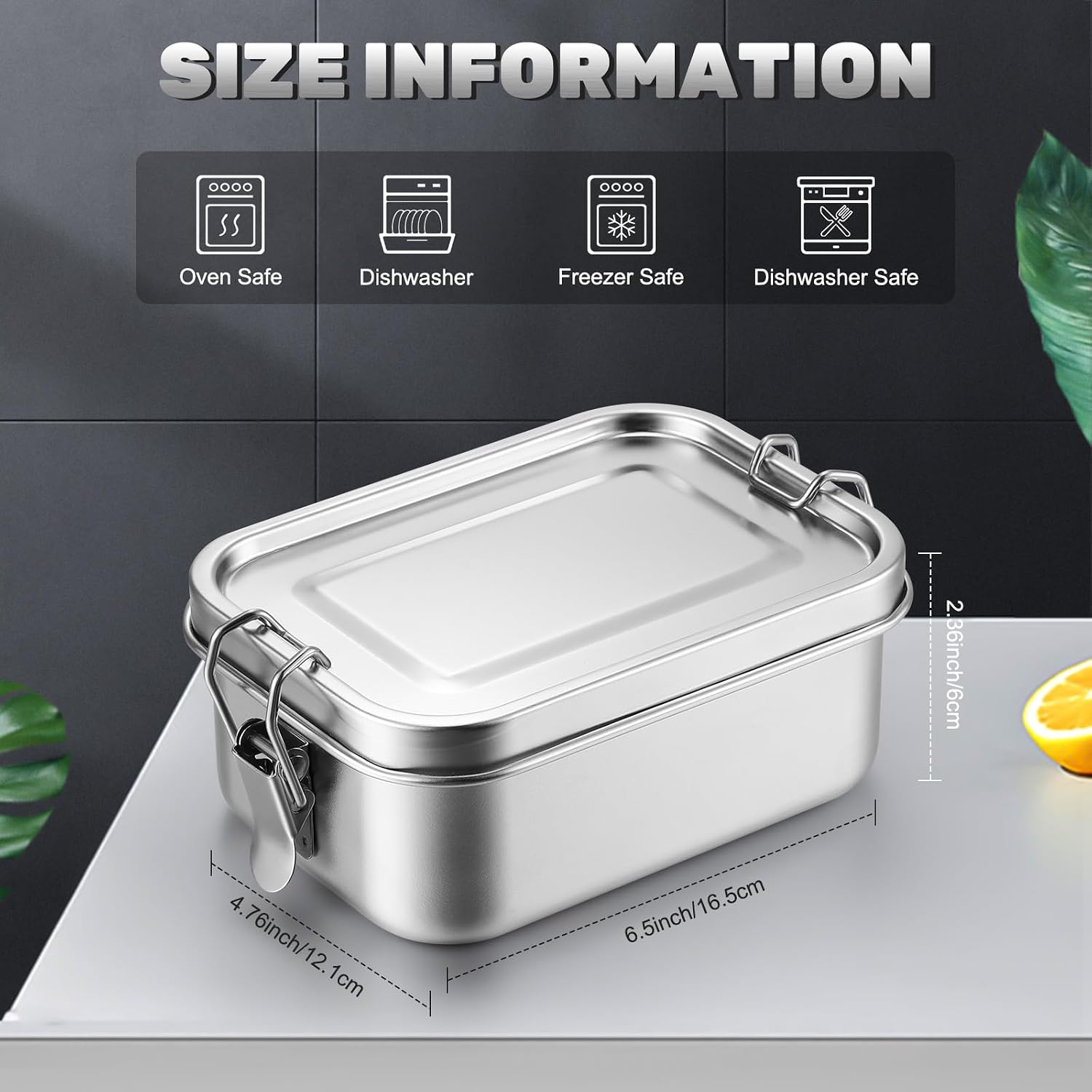 뚜껑이 있는 스테인레스 스틸 식품 보관 용기 도시락 상 - Food Storage Quart 리뷰 및 가격