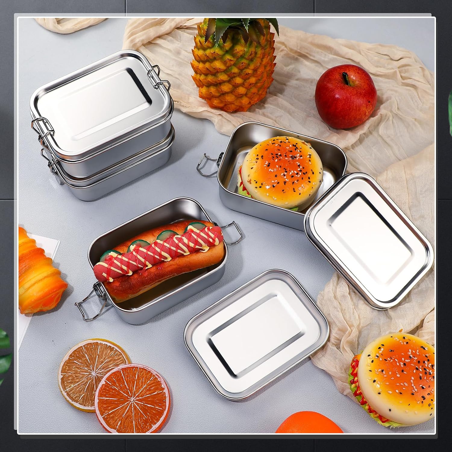 뚜껑이 있는 스테인레스 스틸 식품 보관 용기 도시락 상 - Food Storage Quart 리뷰 및 가격