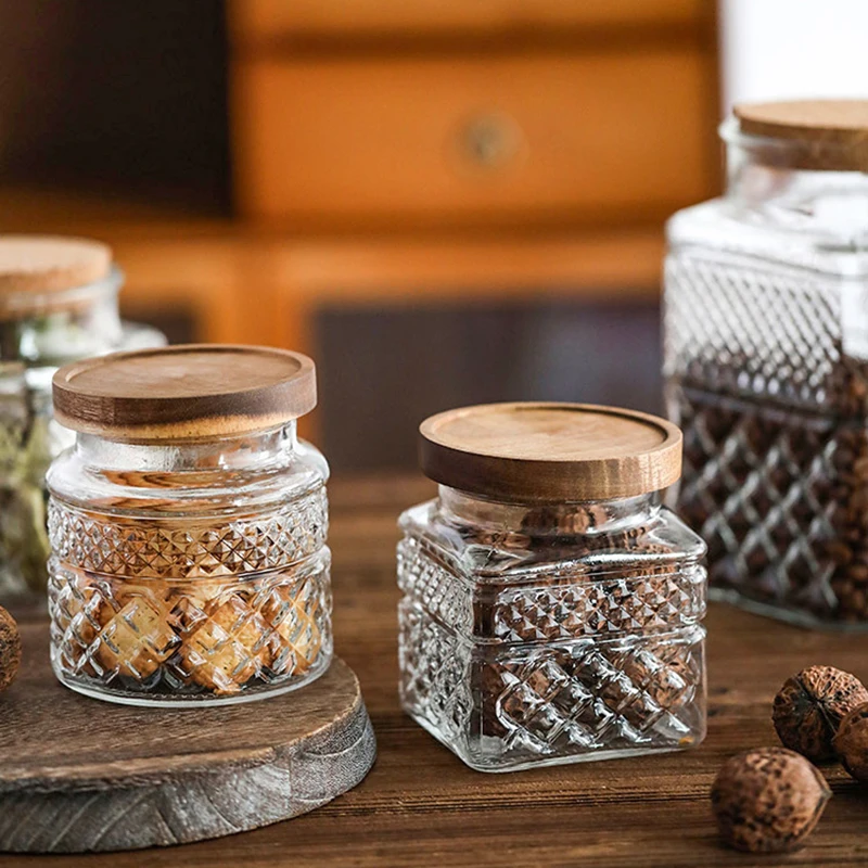 나무 뚜껑이 있는 대용량 유리 밀폐 항아리, 커피빈 저 - Food Storage Glass Containers Large 리뷰 및 가격
