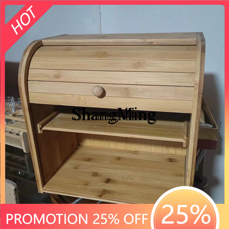 SM 가정용 대나무 빵 보관함 롤러 셔터 도어가 있는  - Food Storage Rack For Kitchen 리뷰 및 가격