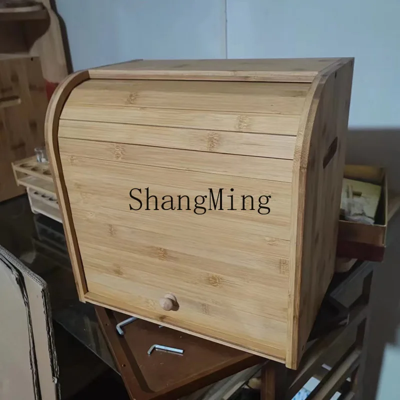 SM 가정용 대나무 빵 보관함 롤러 셔터 도어가 있는  - Food Storage Rack For Kitchen 리뷰 및 가격