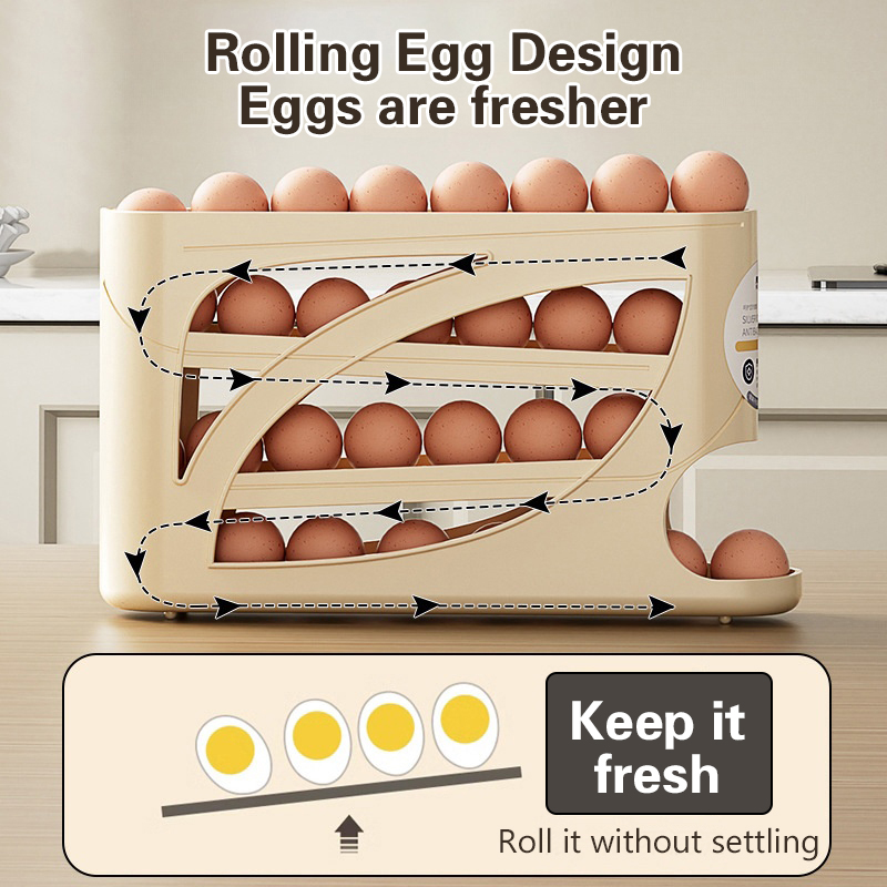 4단 자동 회전 계란 보관함 냉장고 계란 보관 박스 용 - Food Storage Rack For Kitchen 리뷰 및 가격