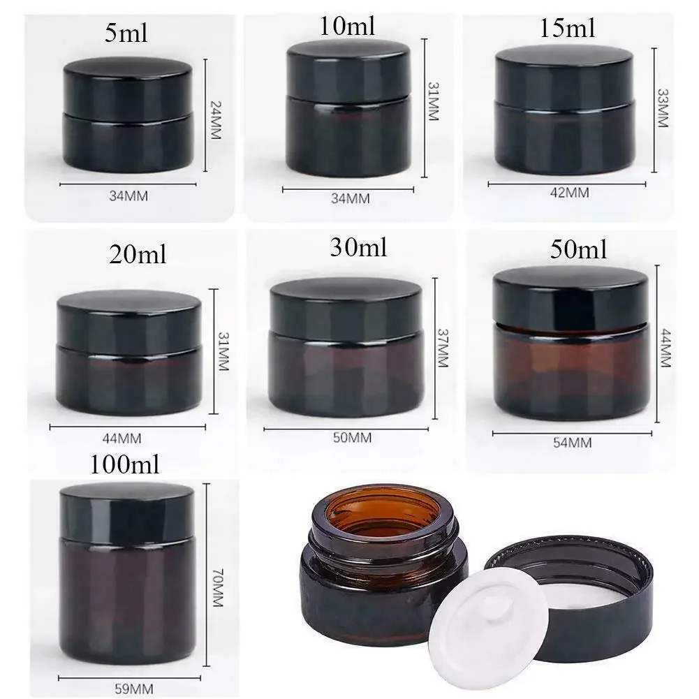 유리 앰버 화장품 페이스 크림 병, 립 밤 용기, 항아 - Food Storage Set Glass 리뷰 및 가격