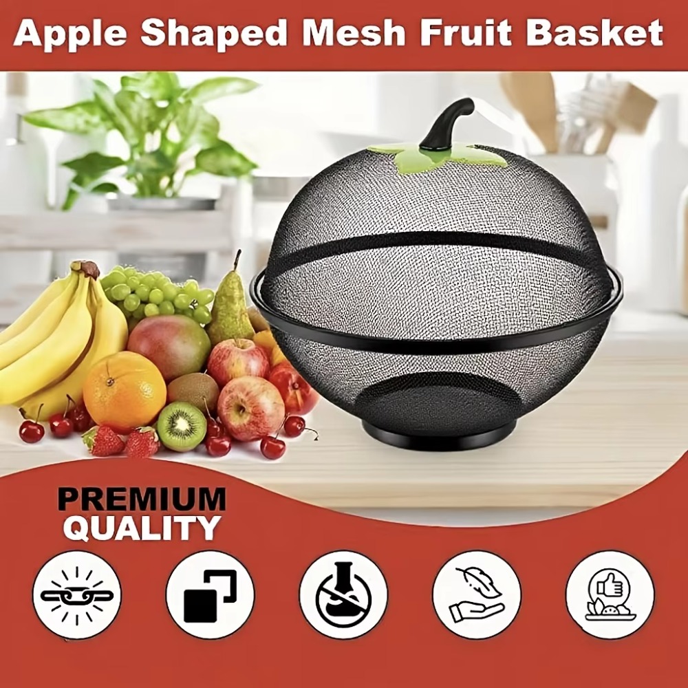 메쉬 커버가 있는 금속 과일 바구니, 습기 방지, 세척 - Food Storage Rack For Kitchen 리뷰 및 가격
