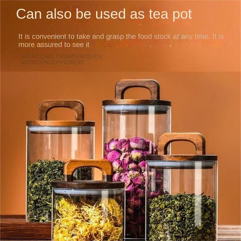 800-2100ml 나무 뚜껑 유리 항아리 1pc 밀폐 - Food Storage Glass Containers Large 리뷰 및 가격