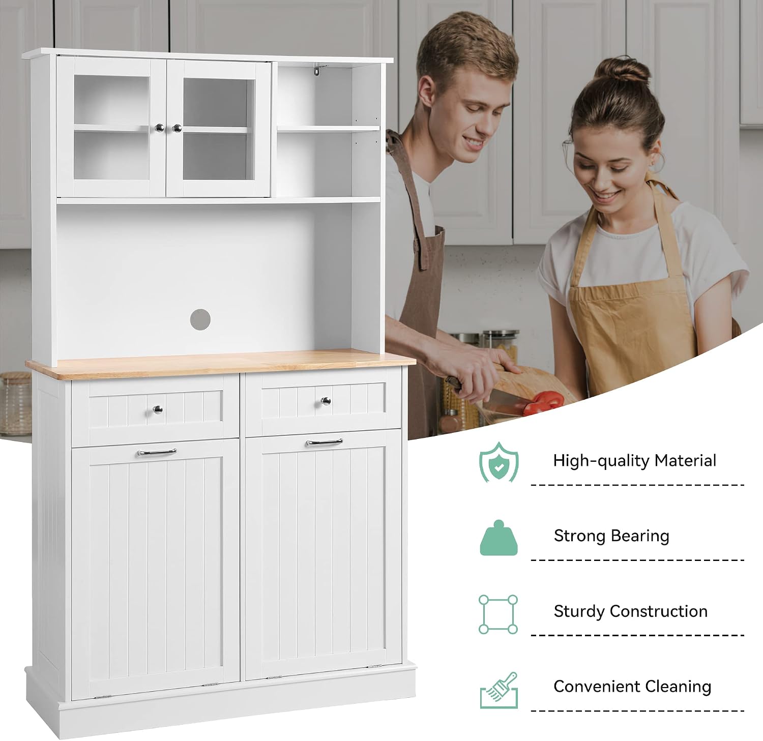 주방 팬트리 수납장 나무 프리스탠딩 높은 찬장 이중 틸 - Food Storage Without Pantry 리뷰 및 가격