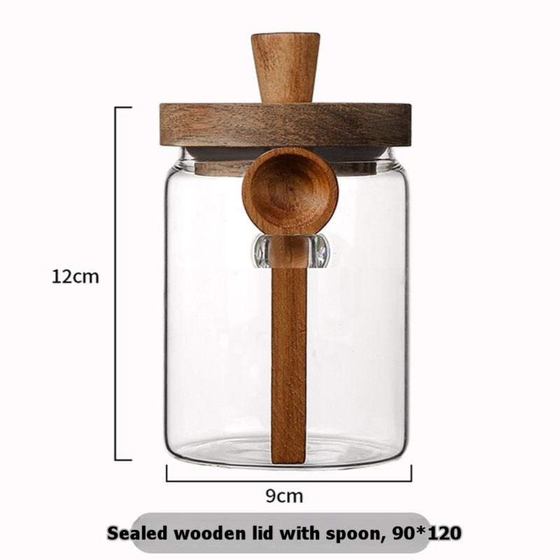 ABJI-유리병 나무 뚜껑과 스푼 포함 13&20&30 - Food Storage Set Glass 리뷰 및 가격