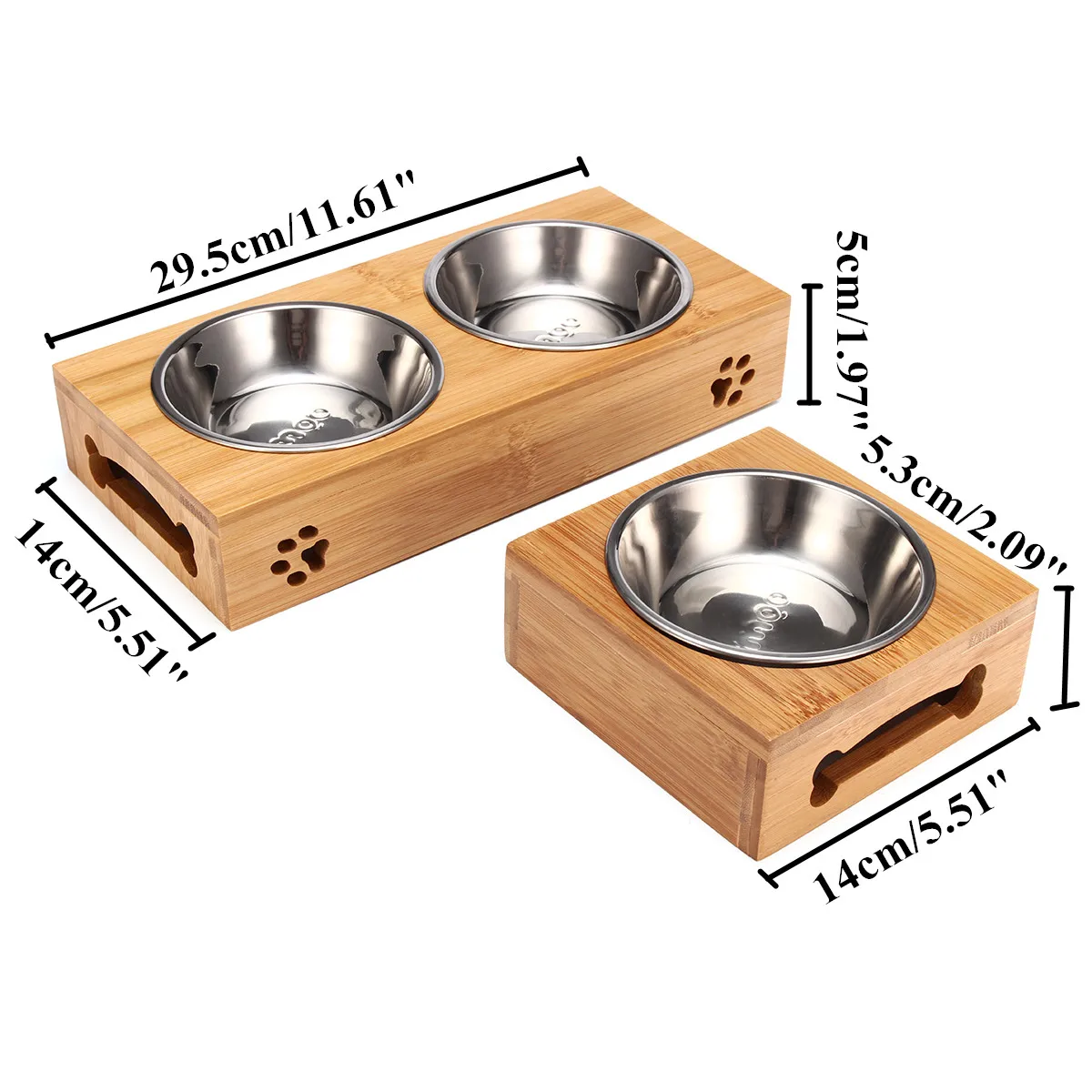 애완 고양이 그릇 곰 모양 대나무 접시 이중 그릇 내추 - Food Storage Food Safety 리뷰 및 가격