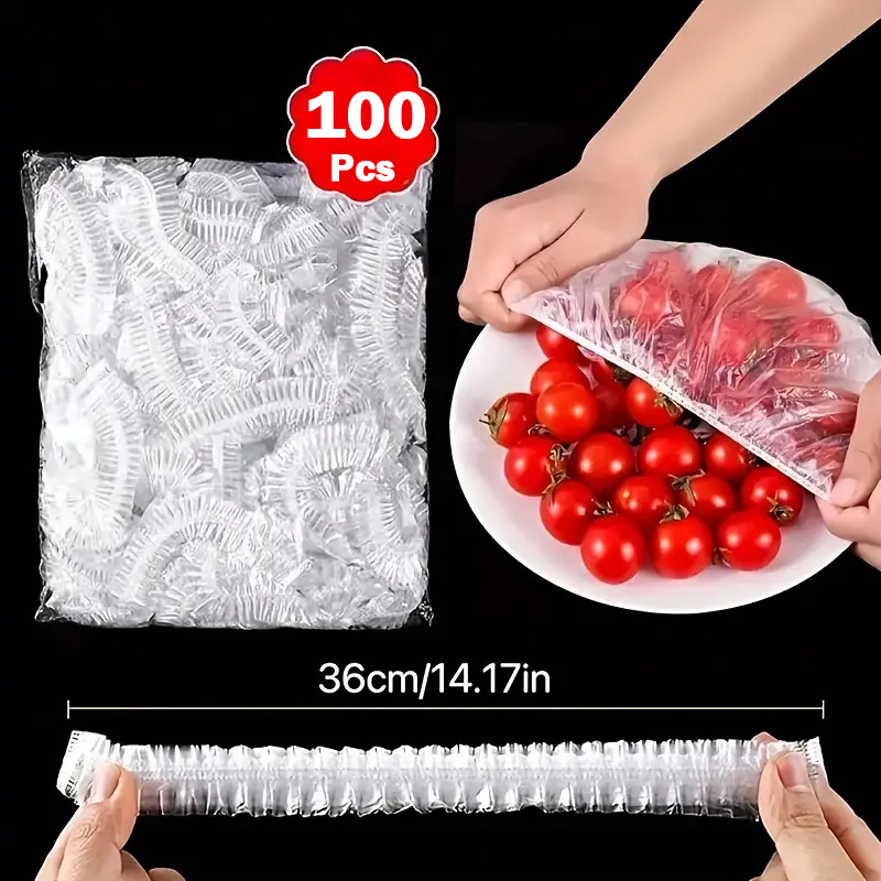 100pcs 식품 등급 일회용 사란 랩 위장 커버 주방 - Food Storage Food Safety 리뷰 및 가격