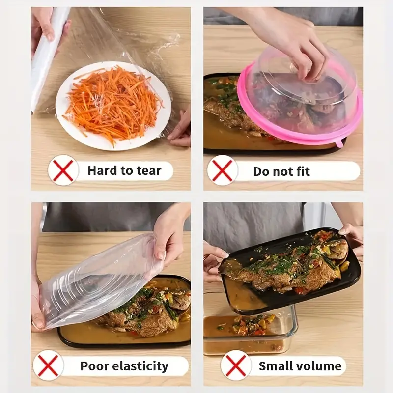 100pcs 식품 등급 일회용 사란 랩 위장 커버 주방 - Food Storage Food Safety 리뷰 및 가격
