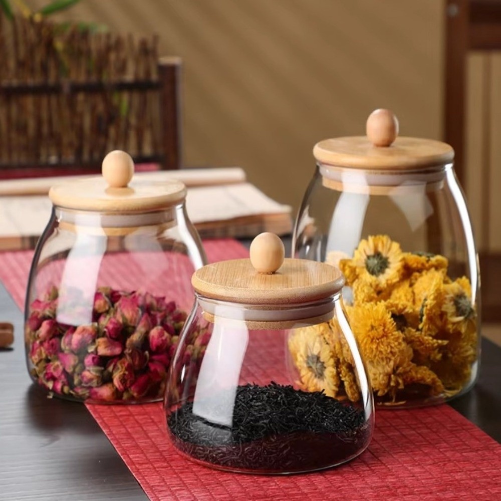 투명한 밀폐 유리 용기 대용량 나무 뚜껑 차 보관함 방 - Food Storage Glass Containers Large 리뷰 및 가격