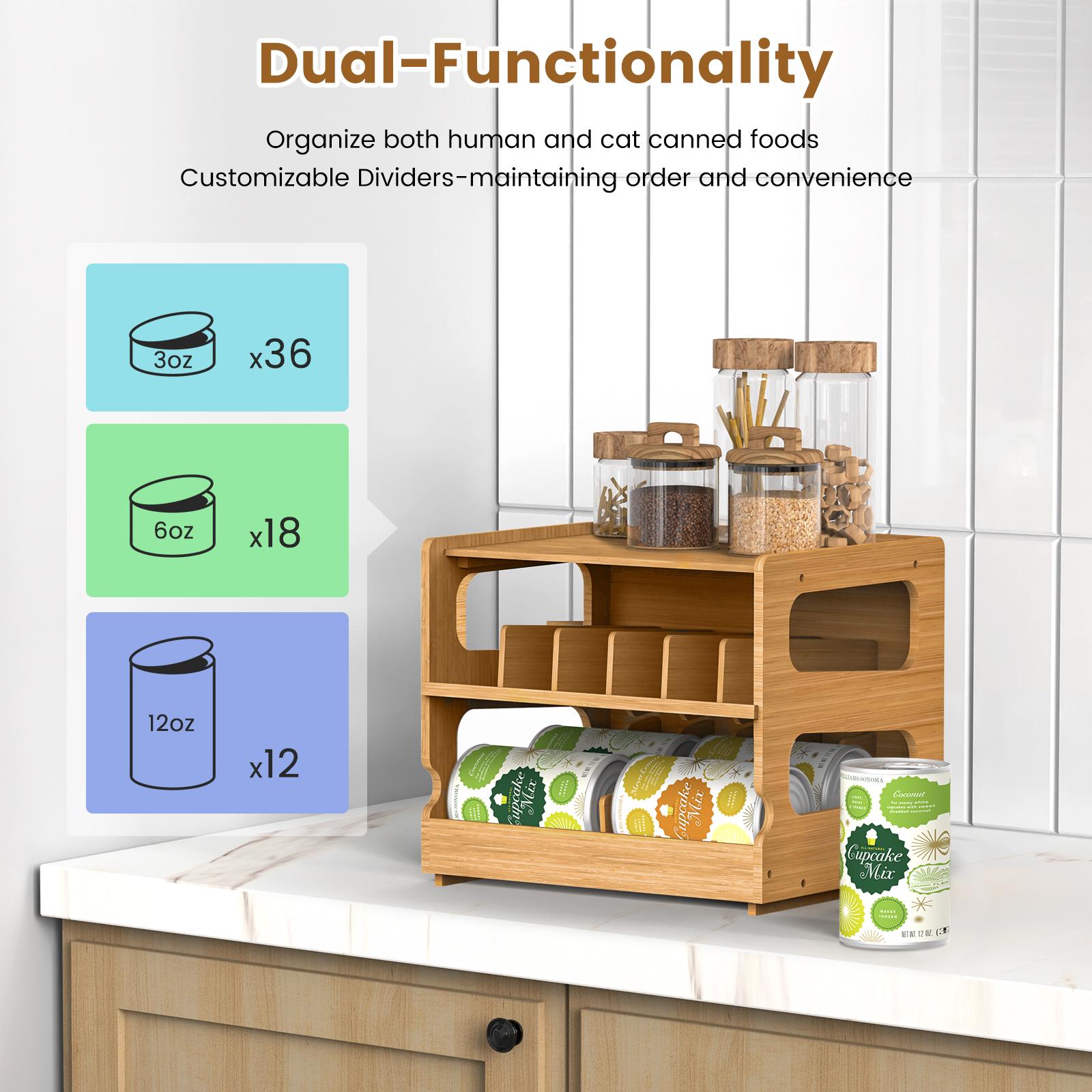 2단 쌓을 수 있는 대나무 캔 정리대, 식료품 저장실  - Food Storage Without Pantry 리뷰 및 가격