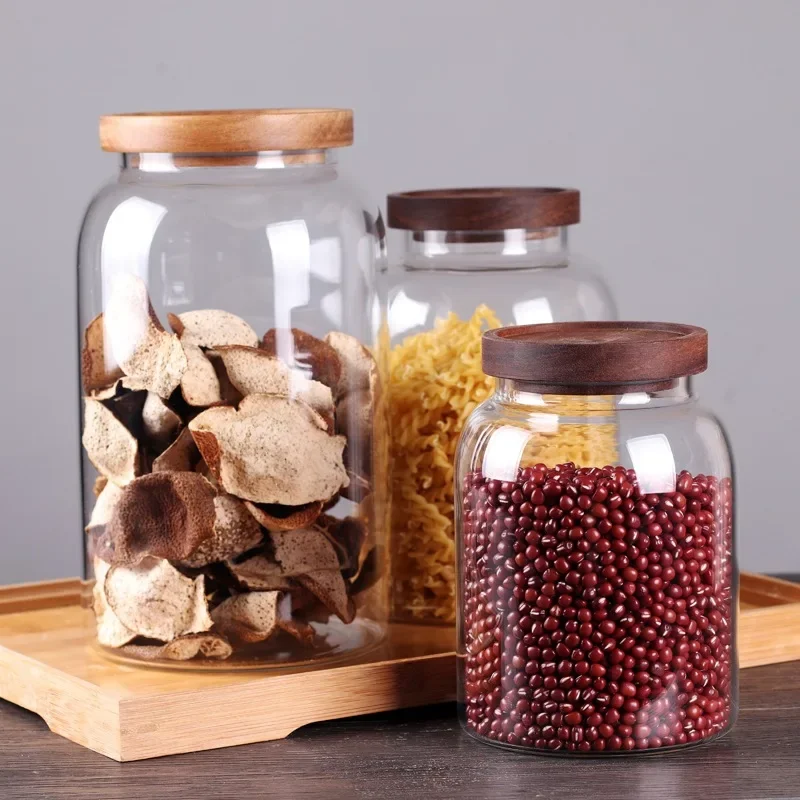 대형 밀폐 식품 보관 항아리 주방 용기, 나무 뚜껑 향 - Food Storage Glass Containers Large 리뷰 및 가격