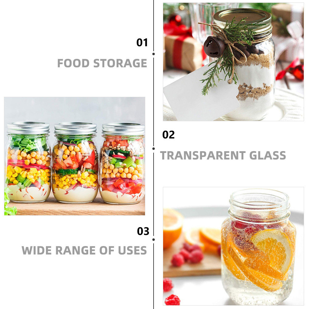 6Pcs 투명한 둥근 유리병, 식품 저장용 밀폐 뚜껑  - Food Storage Lid 리뷰 및 가격