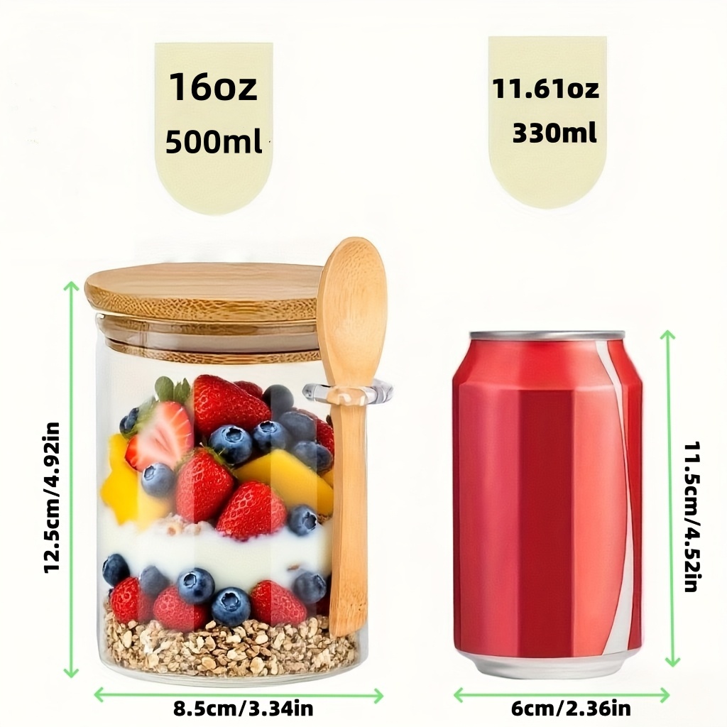 1/2/4/8개입 오트밀 유리컵 세트, 뚜껑과 스푼 포 - Food Storage Set Glass 리뷰 및 가격