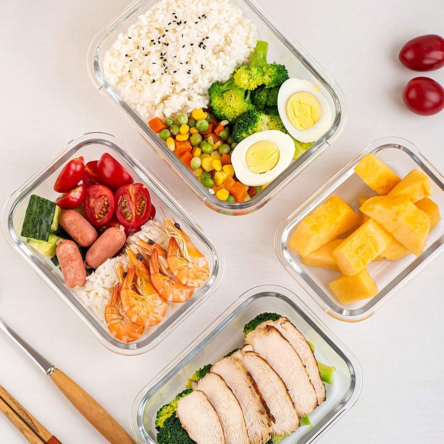 10팩 유리 밀프렙 용기, 뚜껑이 있는 밀폐형 식품 보 - Food Storage Quart 리뷰 및 가격