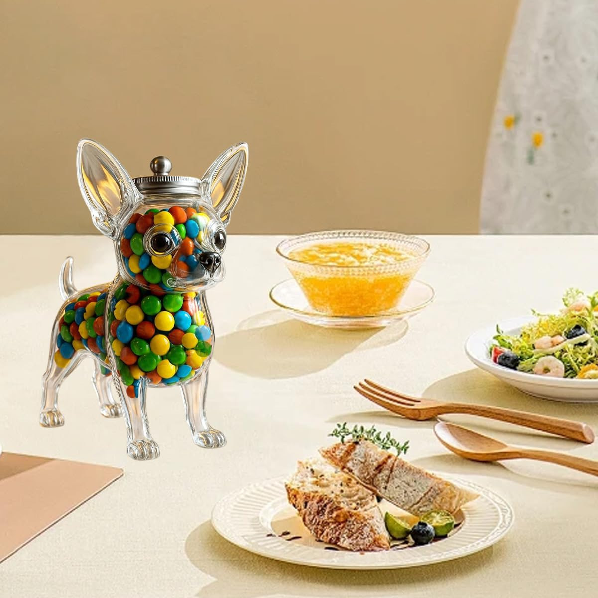 치와와 모양의 용기 신선도 유지 치와와 강아지 간식 보 - Food Storage Set Glass 리뷰 및 가격