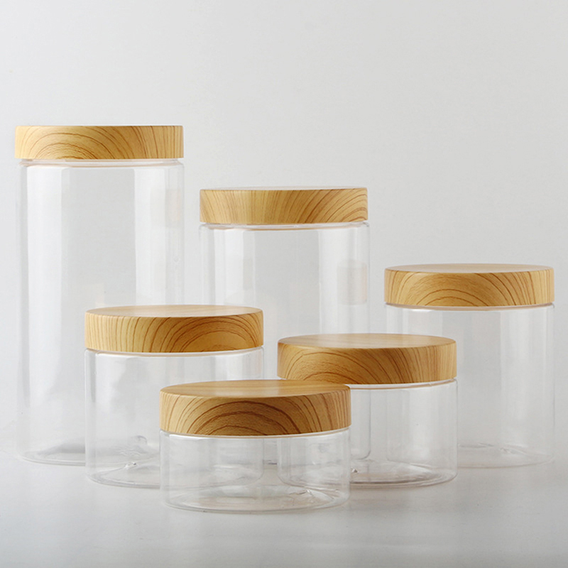 플라스틱 모조 나무 뚜껑이 있는 빈 투명 애완 동물 항 - Food Storage Jars With Wooden Lids 리뷰 및 가격