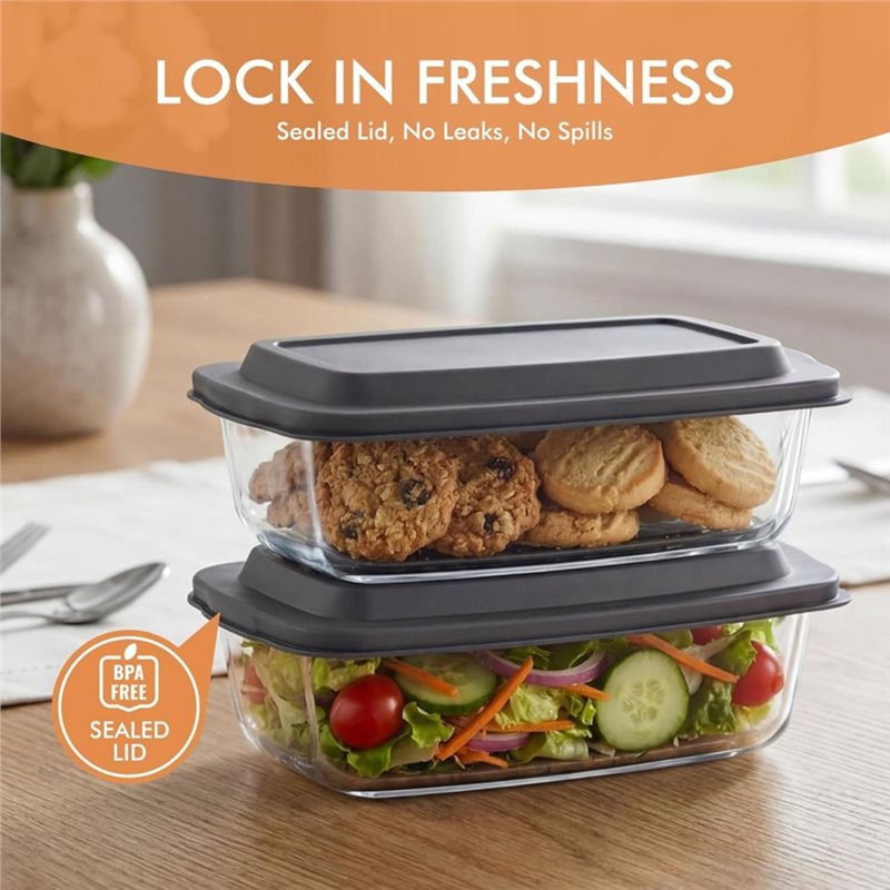 FYBL-유리 로프 팬, 2팩 대형 7.6컵/1800M - Food Storage Glass Containers Large 리뷰 및 가격