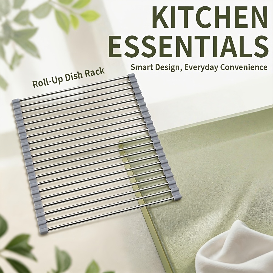 1PC 접이식 롤 싱크대 배수 선반 그릇 접시 보관대  - Food Storage Rack For Kitchen 리뷰 및 가격